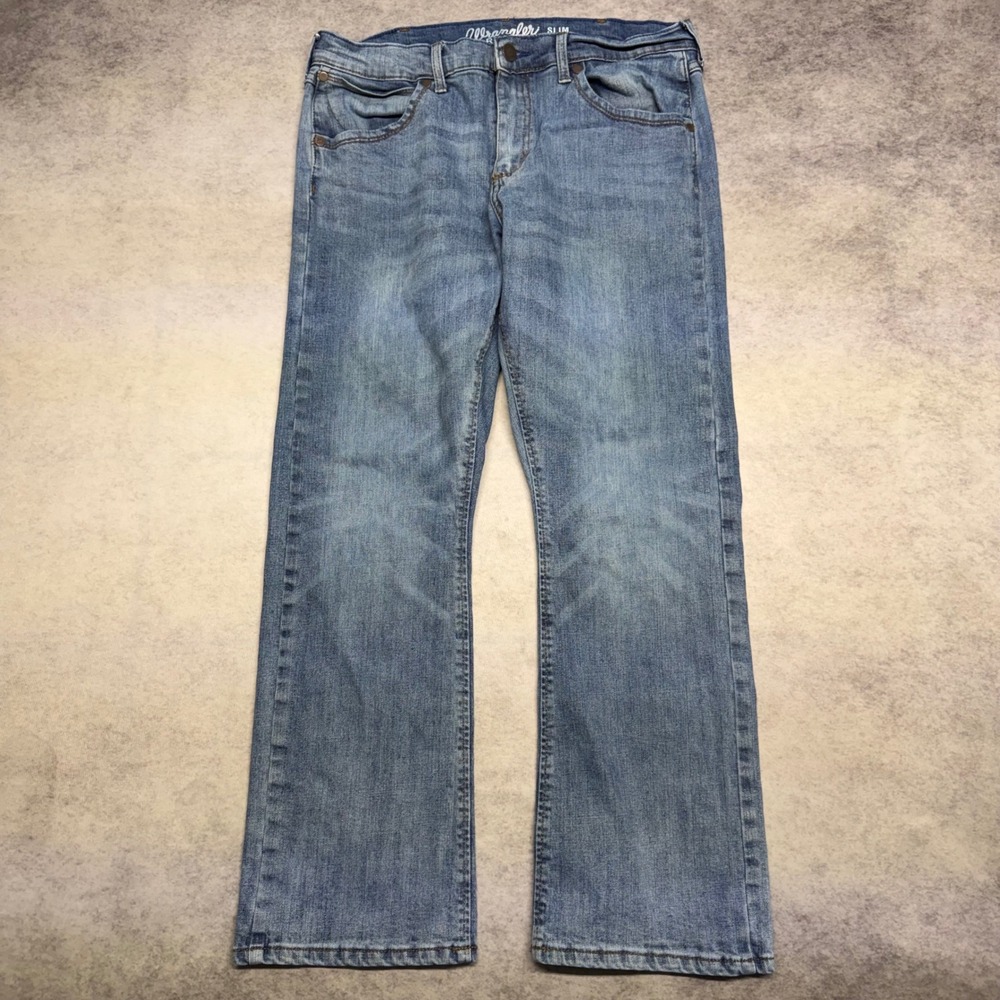 Wrangler Retro Slim Boot Mens 32x30 Light Wash Stretch Denim Western Jeans